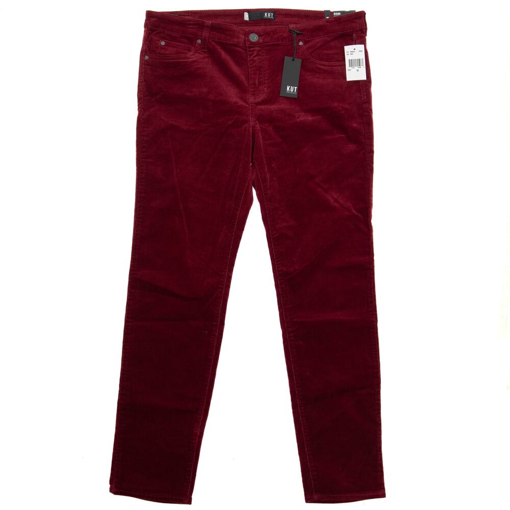 Kut From The Kloth Syrah Diana Corduroy Relaxed Fit Skinny Pants Size 16